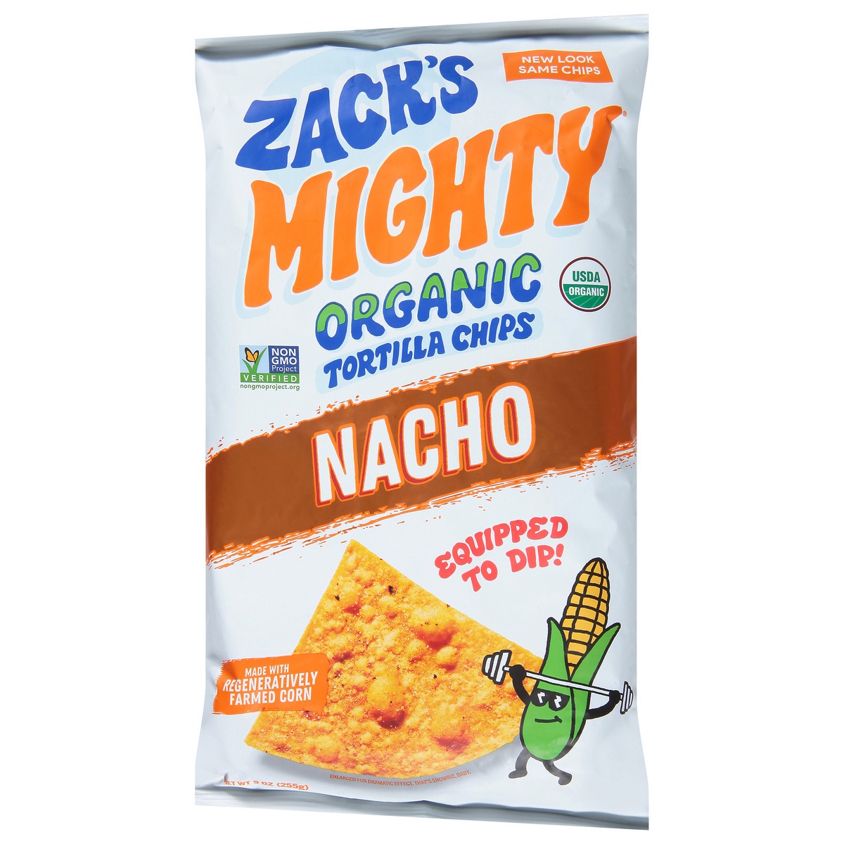 slide 13 of 13, Zack's Mighty Organic Nacho Tortilla Chips 9 oz, 9 oz