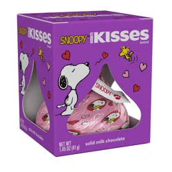Hershey's Kisses Milk Chocolate Snoopy and Friends, Valentine's Candy Gift Box, 1.45 oz
