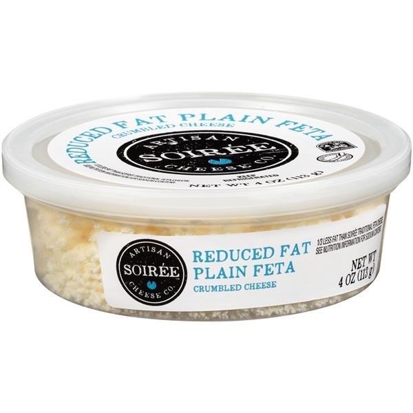 slide 1 of 1, Soiree Artisan Cheese Co. Plain Feta Reduced Fat Crumbled Cheese, 4 oz