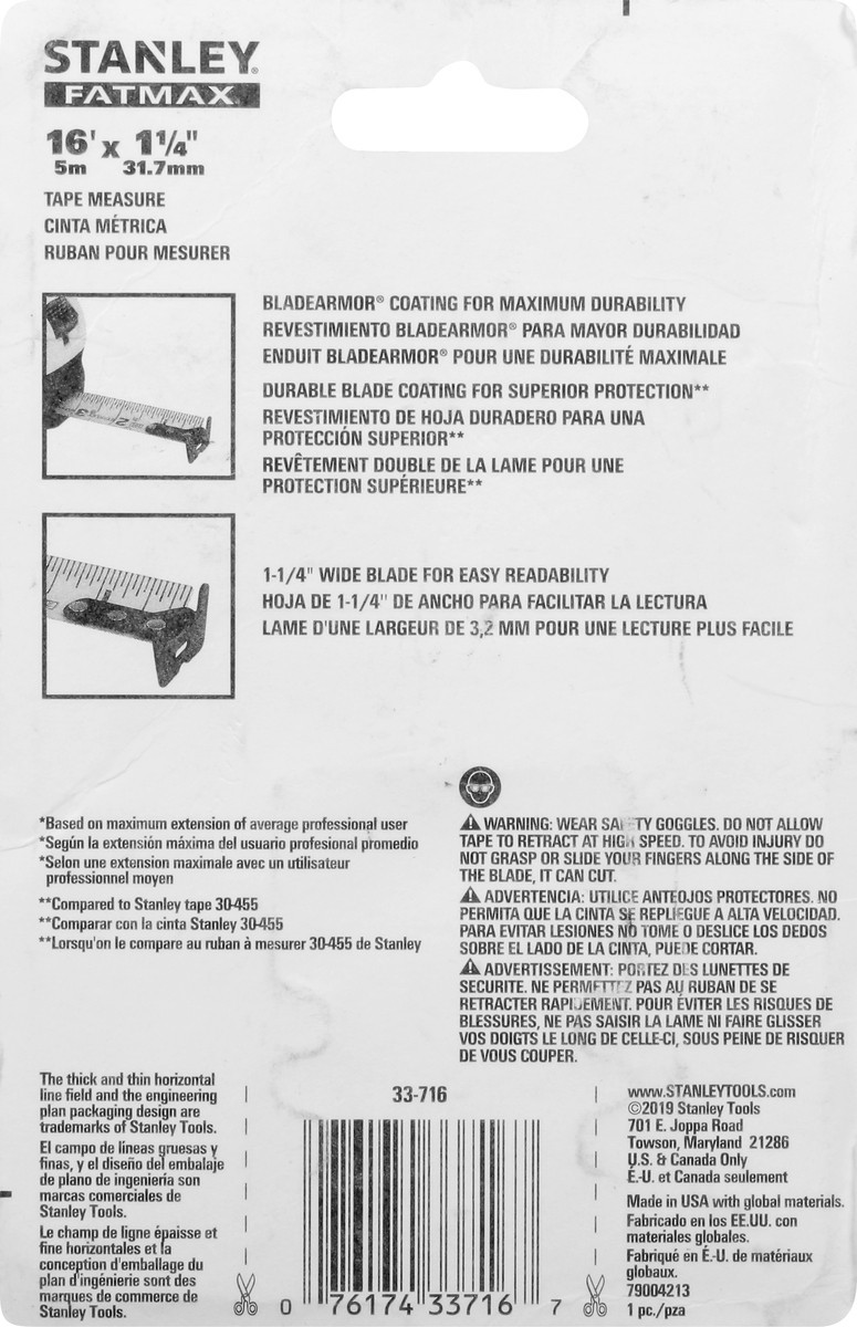 slide 8 of 11, STANLEY FatMax Classic 16 Foot Tape Measure 1 ea, 1 ct