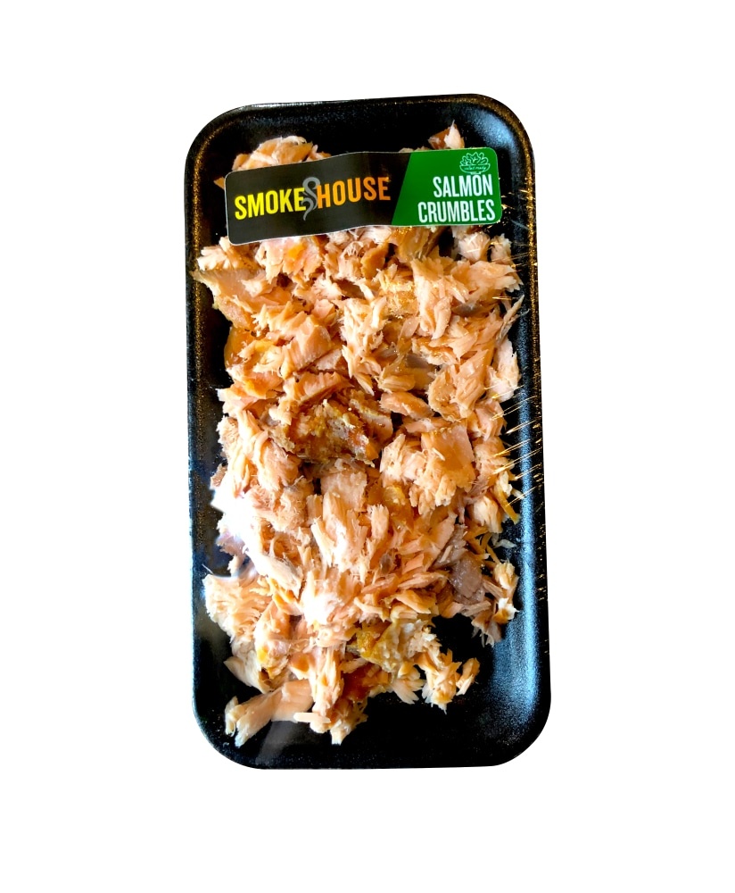 slide 1 of 1, Rushing Waters Fisheries Rushing Water Fishiers Smokehouse Salmon Crumbles, 1 lb