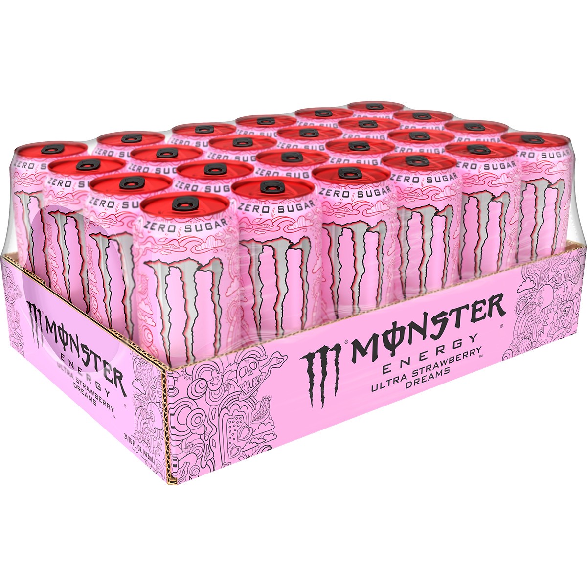 slide 3 of 5, Monster Energy Monster Ultra Strawberry Dreams - 24 ct; 16 fl oz, 24 ct; 16 fl oz