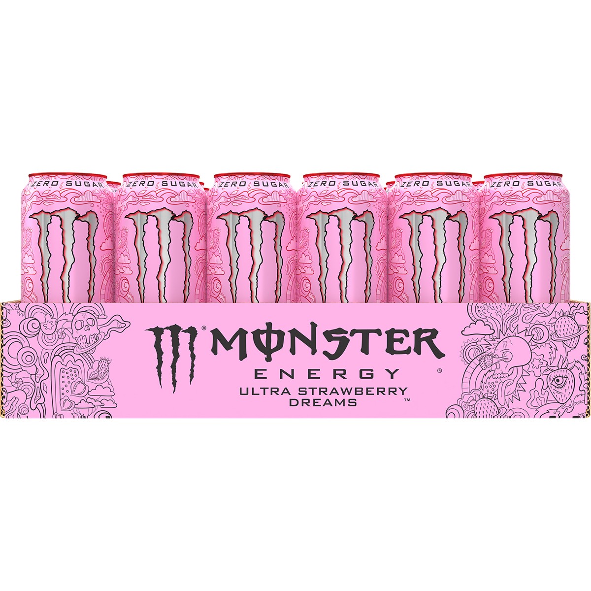 slide 2 of 5, Monster Energy Monster Ultra Strawberry Dreams - 24 ct; 16 fl oz, 24 ct; 16 fl oz