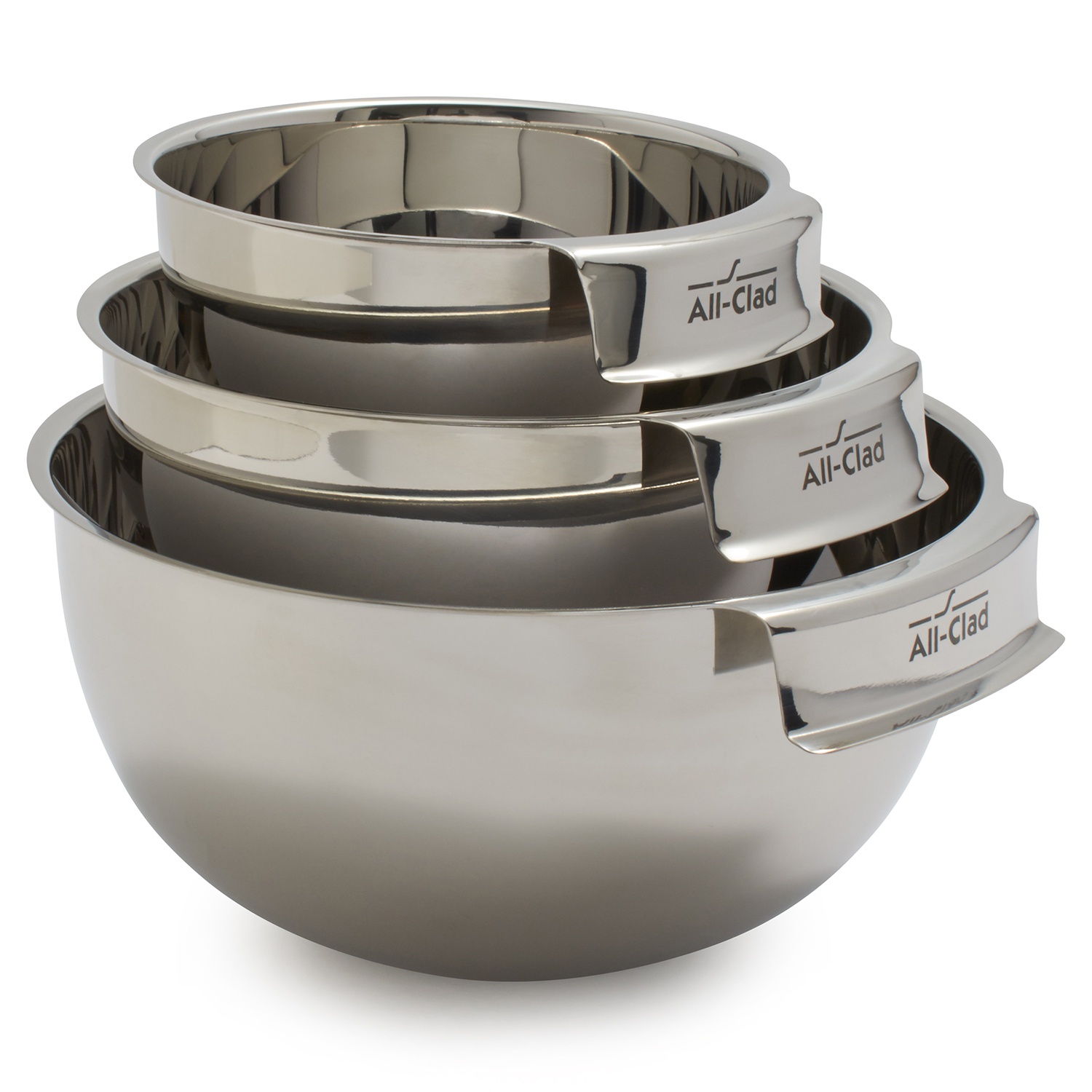slide 1 of 6, All-Clad Stainless Steel Mixing Bowls, 3 ct