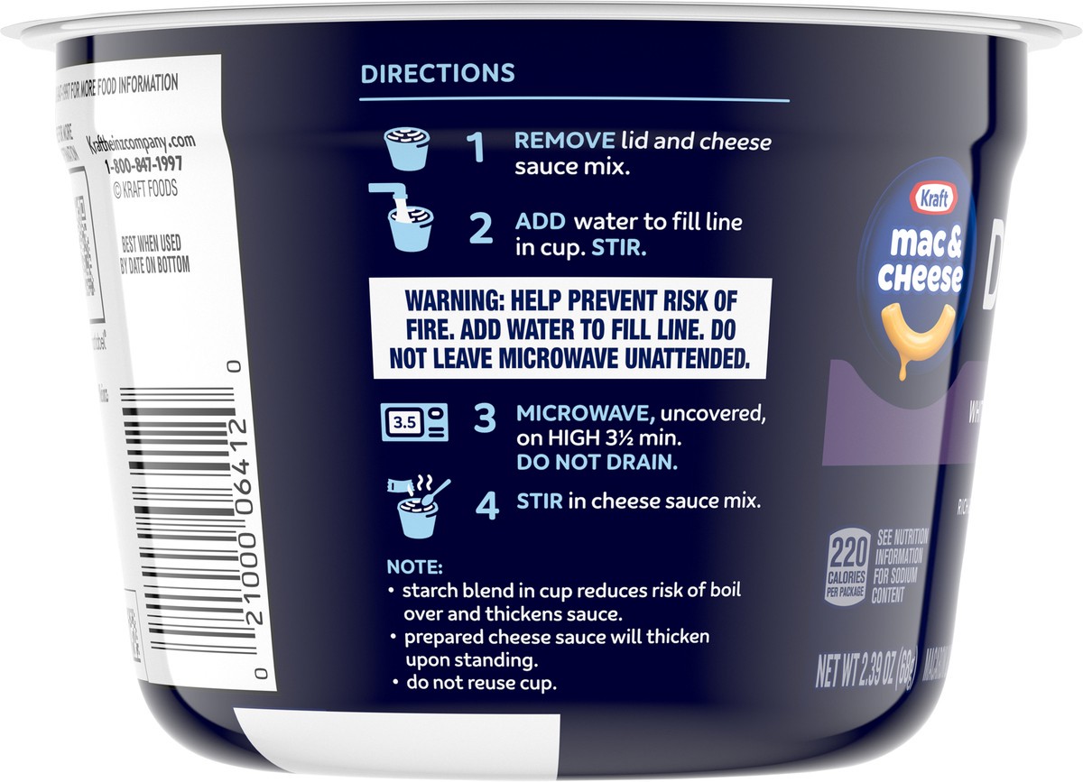 slide 9 of 9, Kraft Deluxe White Cheddar Macaroni & Cheese Easy Microwavable Dinner, 2.39 oz Cup, 2.39 oz