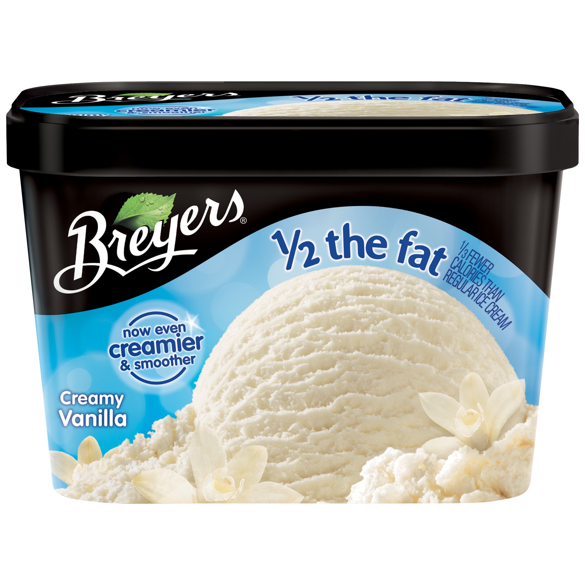 slide 1 of 6, Breyers 1/2 The Fat Creamy Vanilla Ice Cream, 1.5 qt