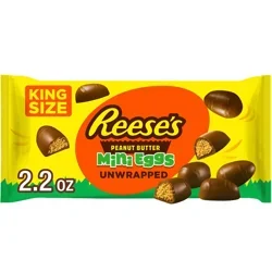 REESE's Unwrapped Chocolate King Size Peanut Butter Creme Mini Eggs Easter Candy Bag, 2.2 oz
