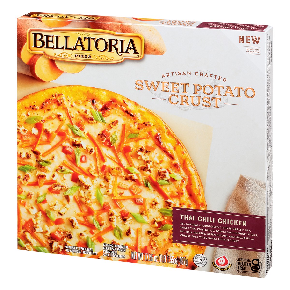 slide 13 of 13, Bellatoria Sweet Potato Crust Thai Chili Chicken Pizza 17.55 oz, 17.55 oz