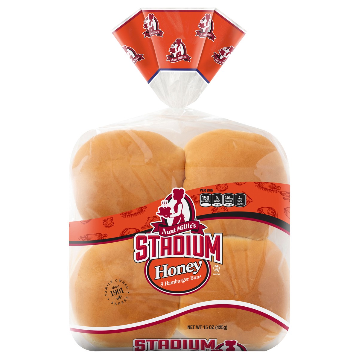 slide 1 of 9, Aunt Millie's Stadium Honey Hamburger Buns 8 ct, 8 ct