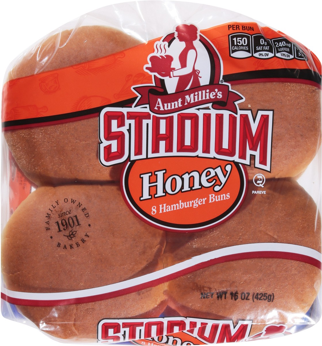 slide 9 of 9, Aunt Millie's Stadium Honey Hamburger Buns 8 ct, 8 ct