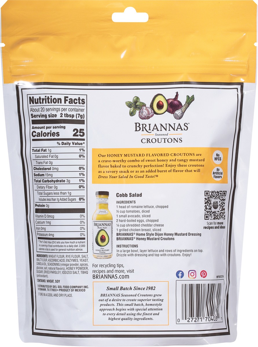 slide 5 of 9, BRIANNAS Croutons Honey Mustard, 5 oz