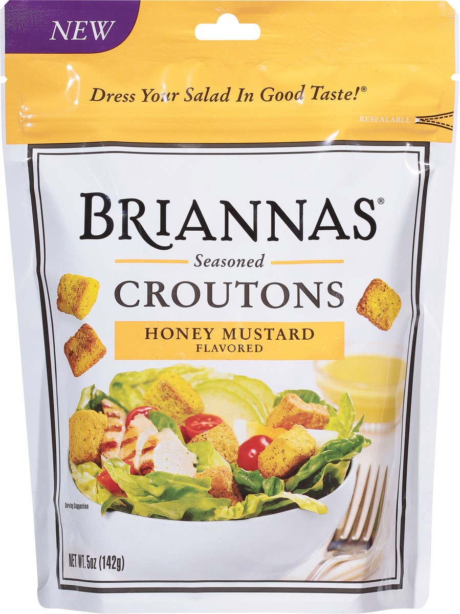 slide 8 of 9, BRIANNAS Croutons Honey Mustard, 5 oz