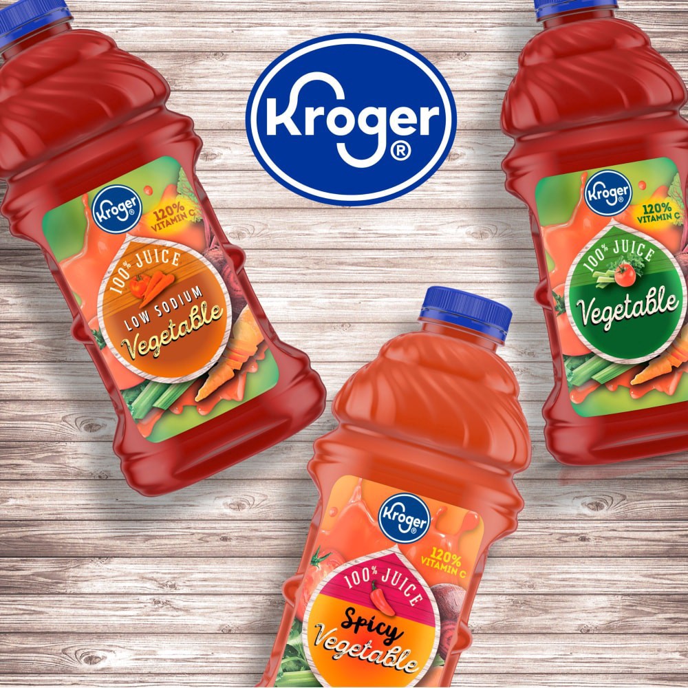 slide 3 of 4, Kroger Low Sodium 100% Vegetable Juice, 64 fl oz