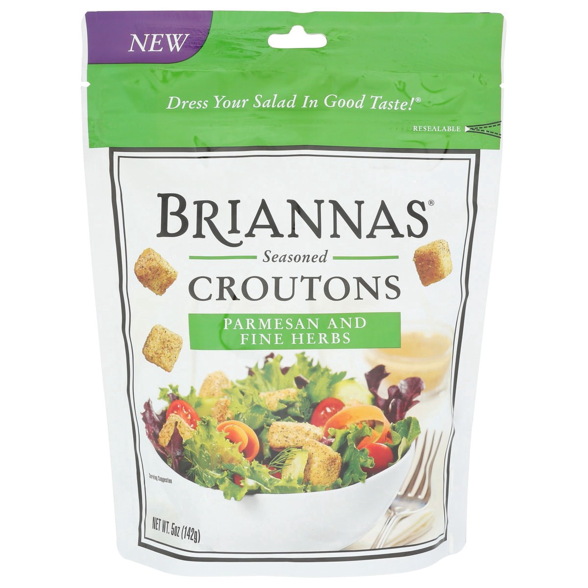 slide 1 of 9, BRIANNAS Parmesean And Herbs Croutons, 5 oz