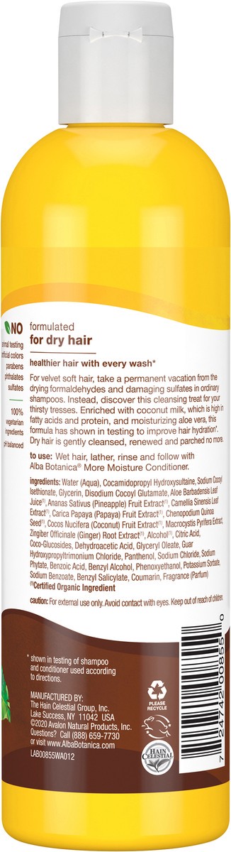 slide 2 of 3, Alba Botanica Drink It Up Coconut Milk Hawaiian Shampoo, 12 fl oz