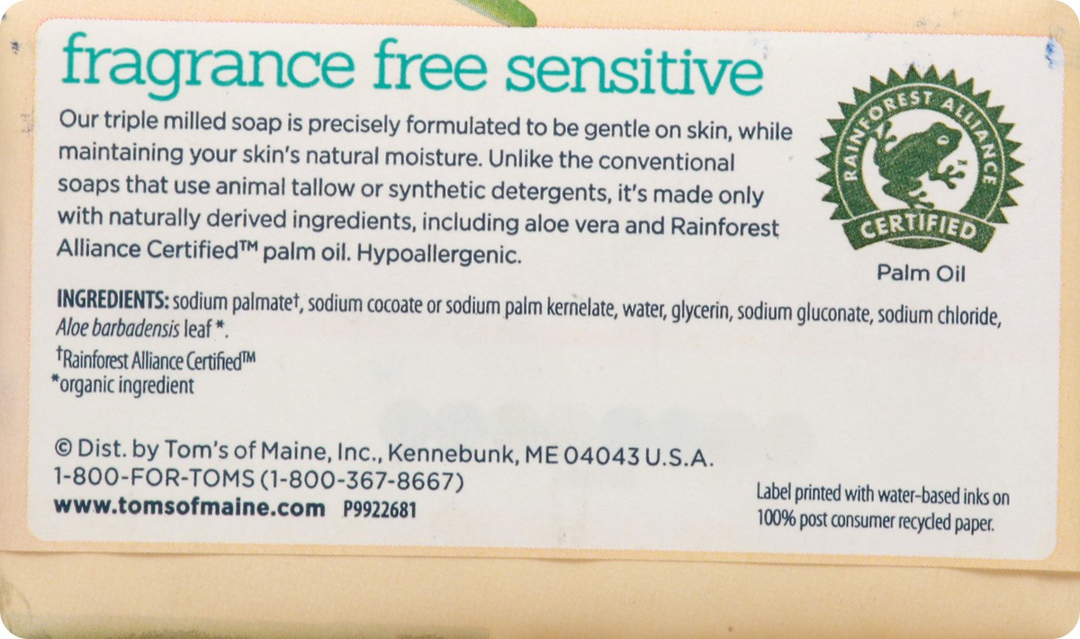 slide 3 of 9, Tom's of Maine Natural Sensitive Fragrance Free Beauty Bar 5 oz, 5 oz