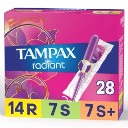 Tampax Radiant Triple Pack Regular, Super, Super Plus Absorbency Unscented Tampons