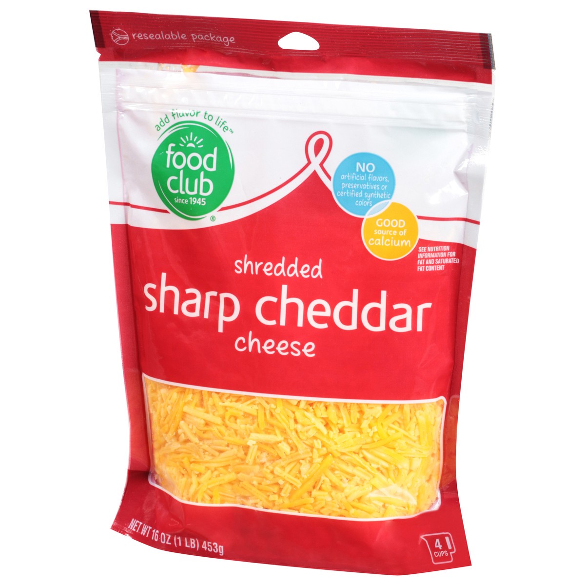 slide 7 of 14, Food Club Sharp Cheddar Shredded Cheese 16 oz, 16 oz