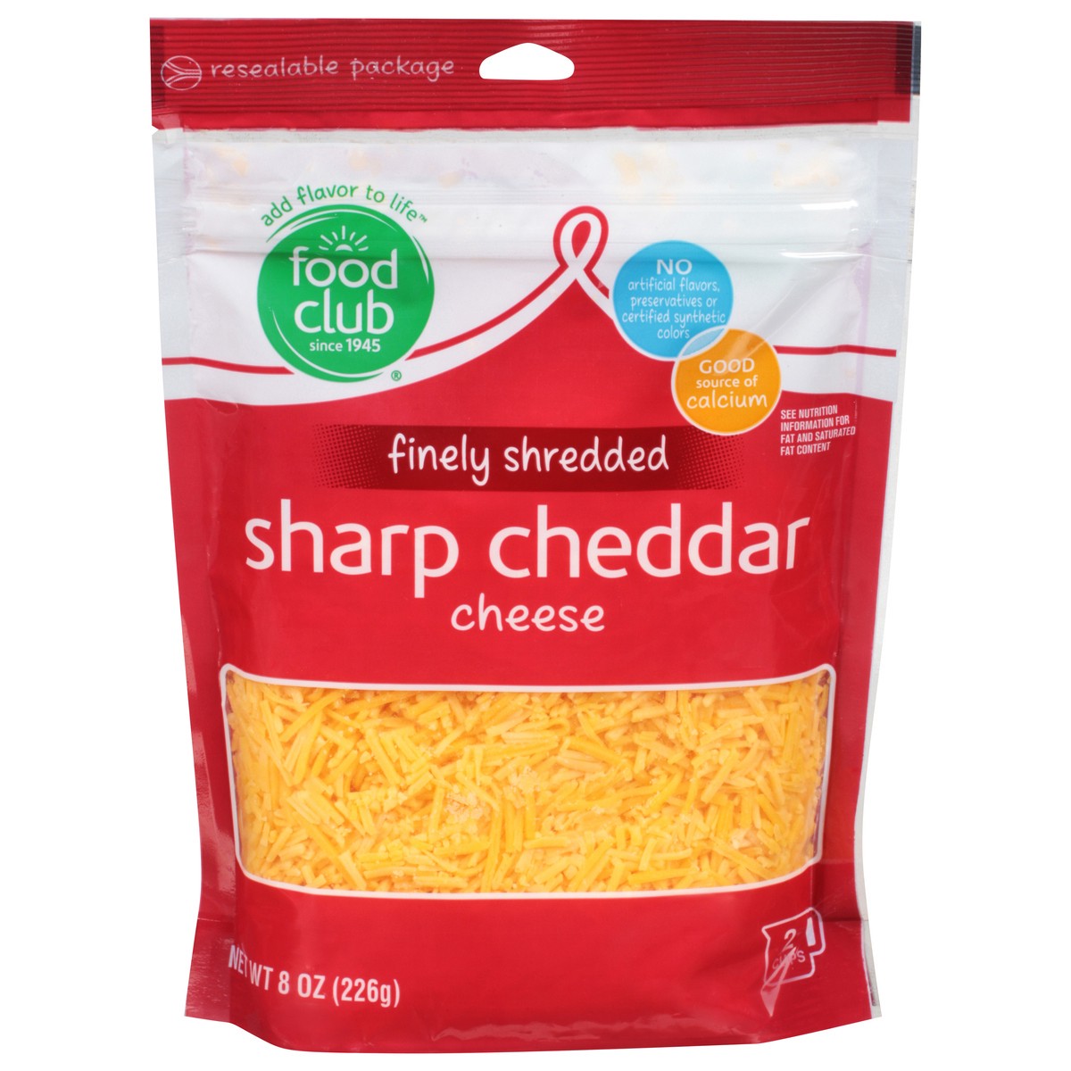 slide 6 of 14, Food Club Sharp Cheddar Shredded Cheese 16 oz, 16 oz