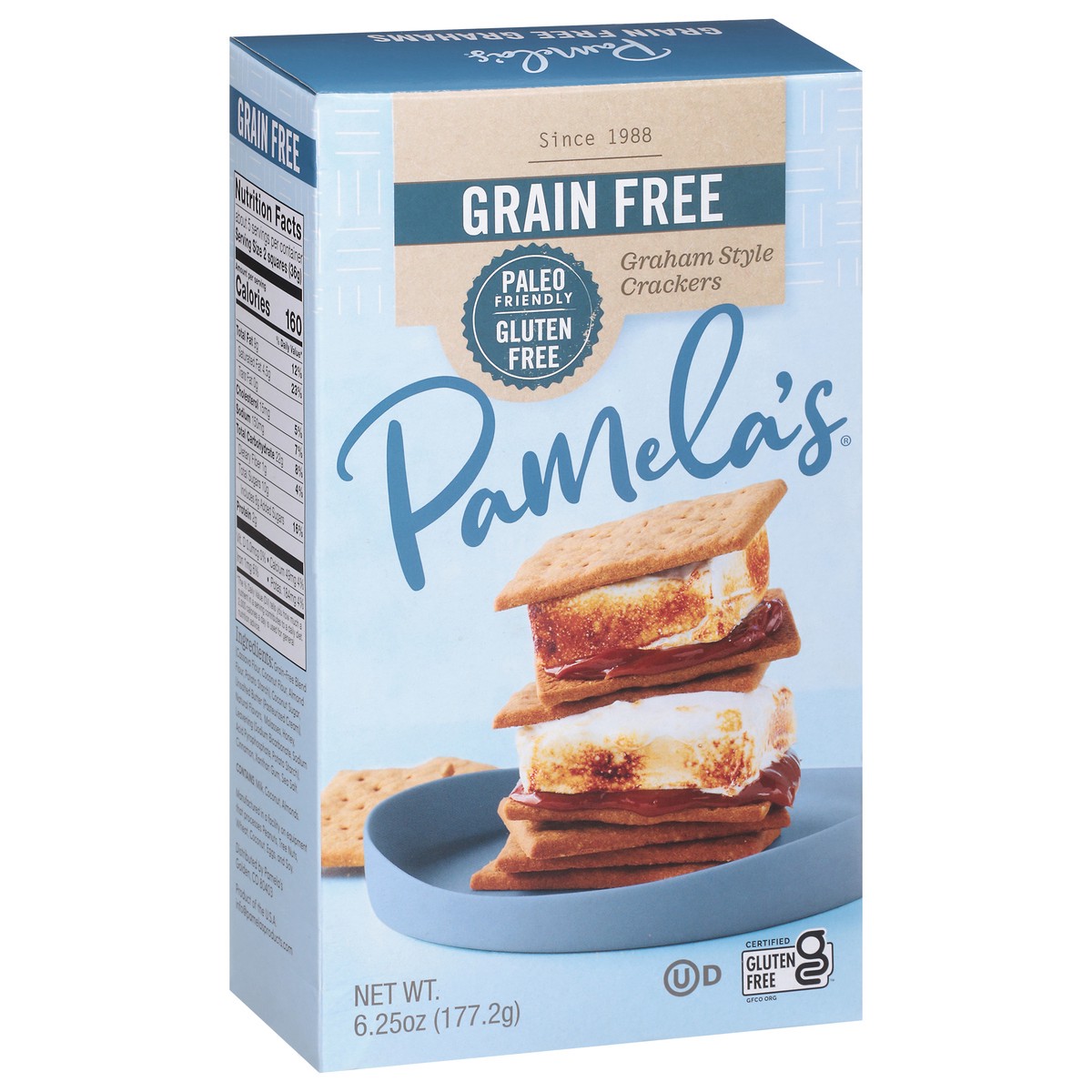 slide 1 of 1, Pamela's Grain Free Honey Graham Crackers, 6.25 oz