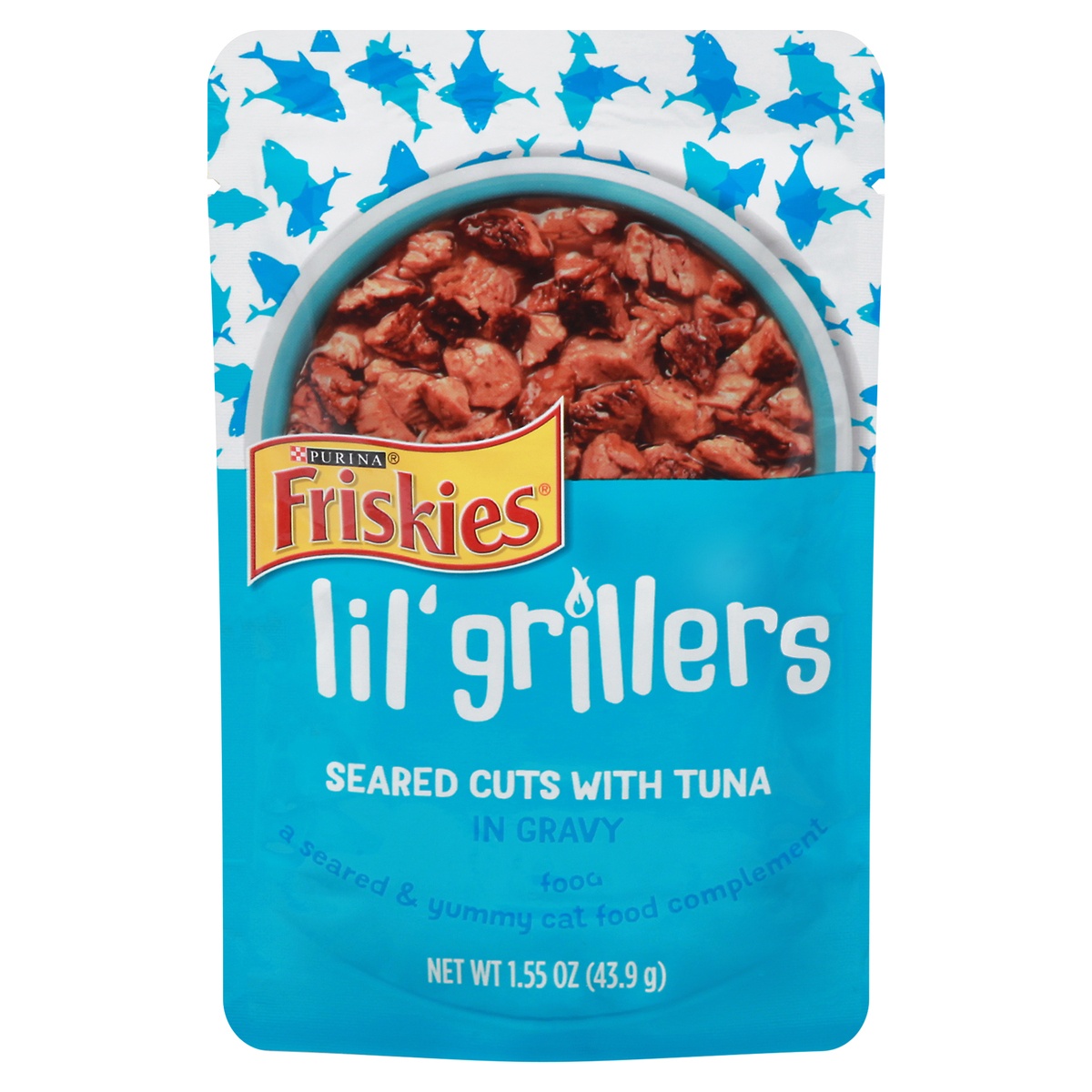 slide 1 of 1, Friskies Lil' Grillers Tuna in Gravy Cat Food, 1.55 oz