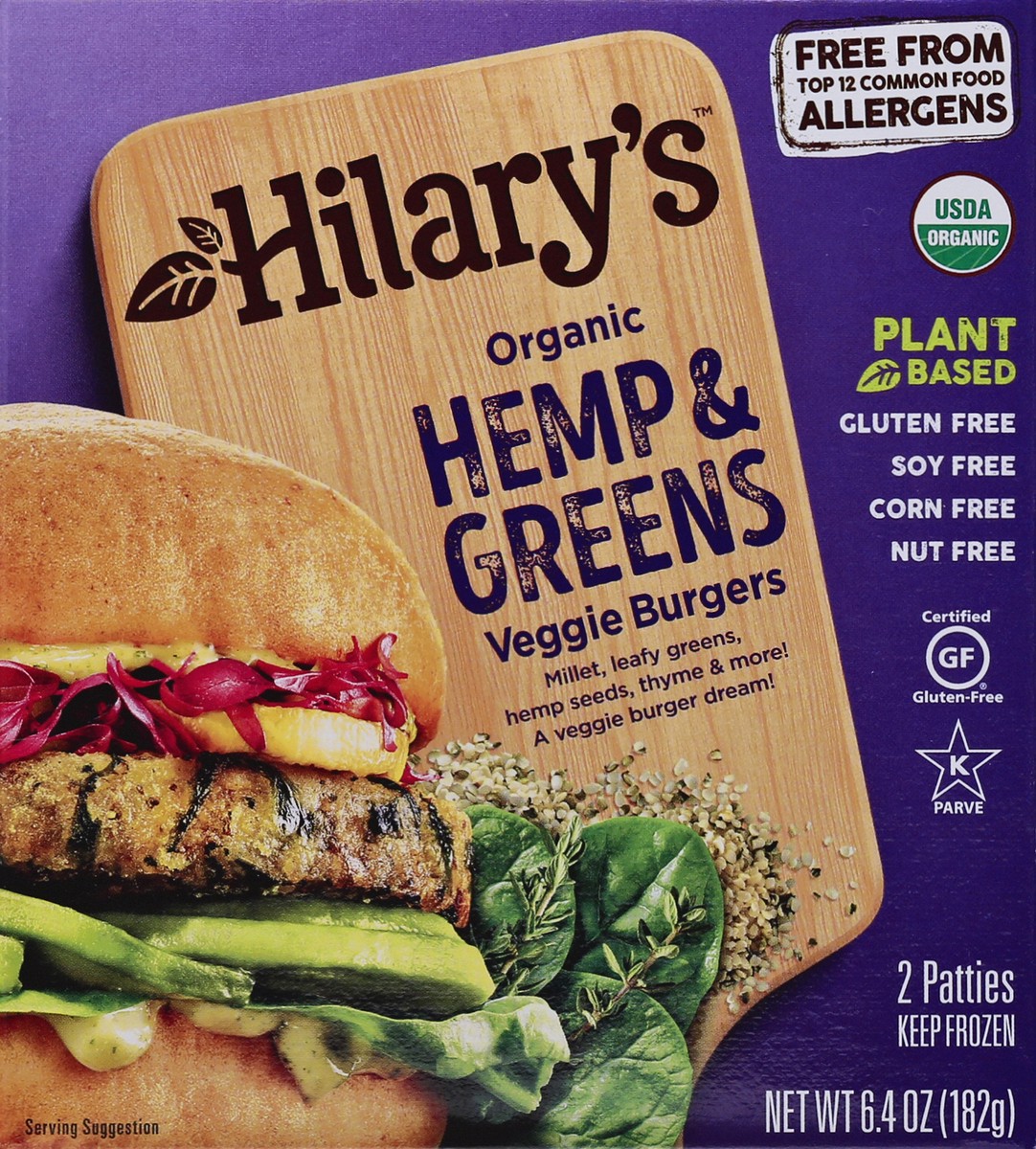 slide 5 of 13, Hilary's Organic Hemp & Greens Veggie Burgers 2 ea, 2 ct