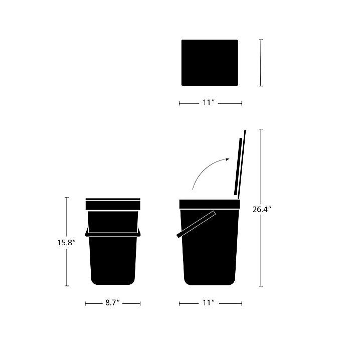 slide 9 of 9, Brabantia Sort & Go Plastic Trash Can - Grey, 1 ct