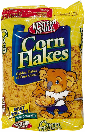 slide 1 of 1, Western Family Golden Corn Flakes Cereal, 32 oz