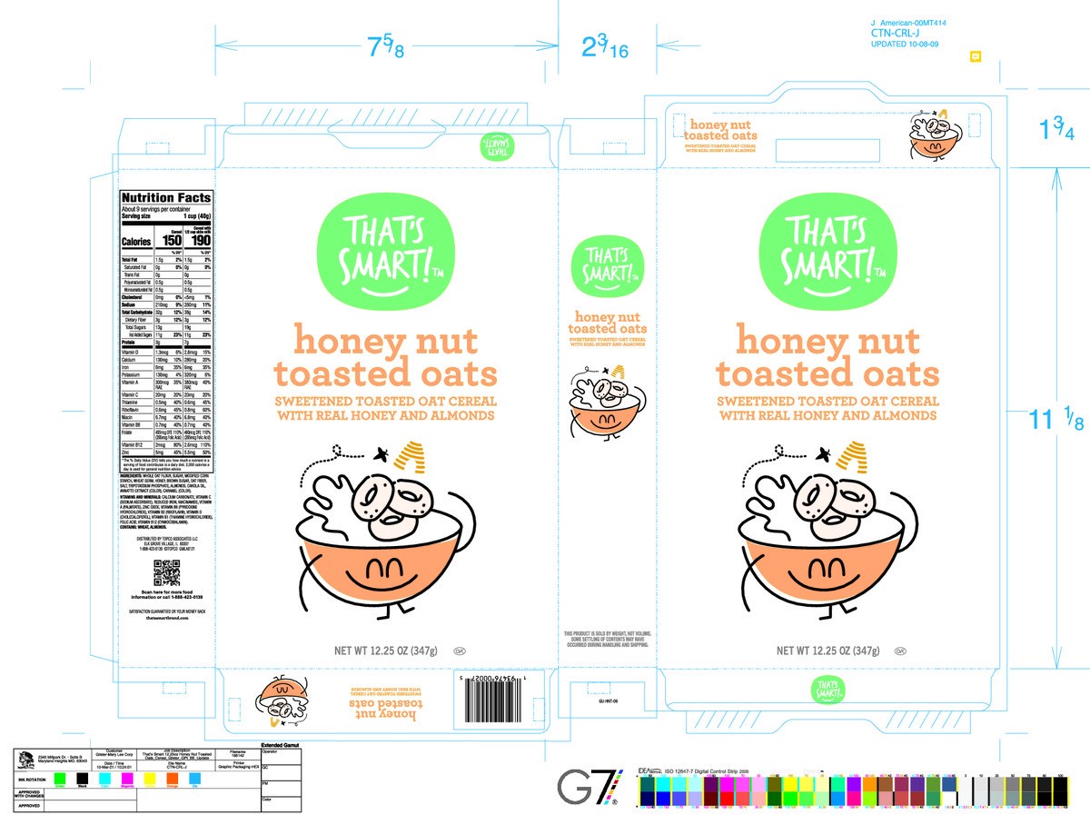 slide 12 of 17, That's Smart! Toasted Oats Honey Nut Cereal 12.25 oz, 12.25 oz