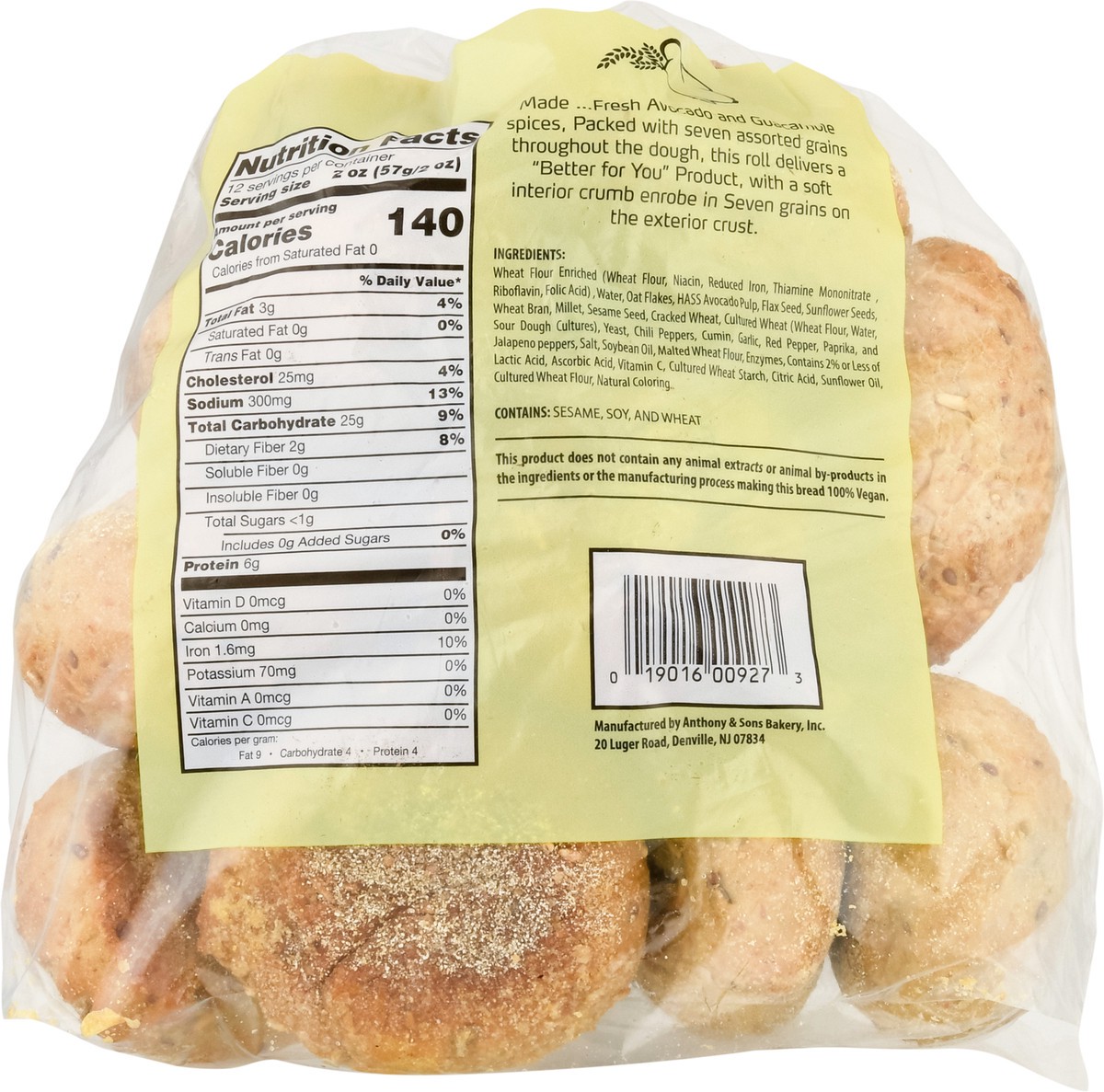slide 9 of 15, Anthony & Sons Bakery Avocado Dinner Rolls, 24 oz