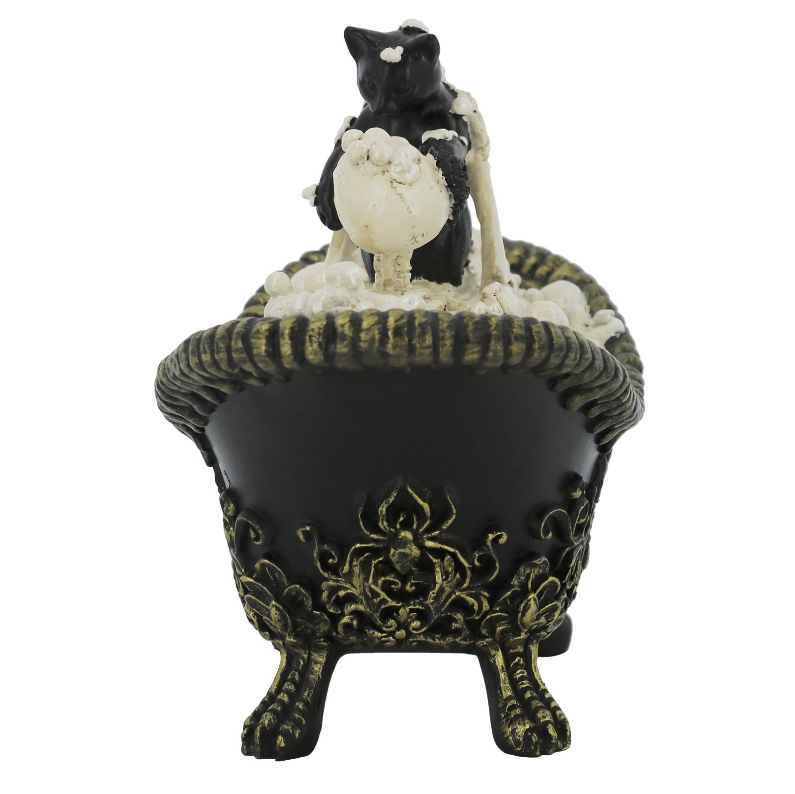slide 4 of 4, 7.75" Bathing Skeleton With Black Cat Tabletop Decor By Ashland, 7.75 in