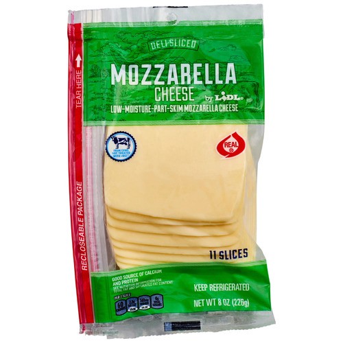 slide 1 of 1, deli sliced mozzarella cheese, 8 oz