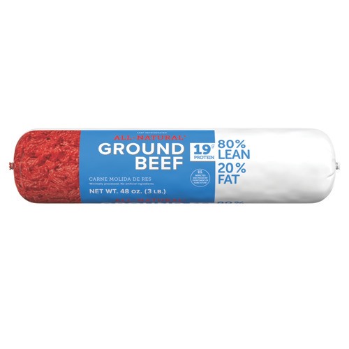 slide 1 of 1, Tyson® ground beef chub, 80% lean, 48 oz