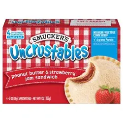 Smucker's Uncrustables Peanut Butter & Strawberry Jam Sandwiches 4 ea