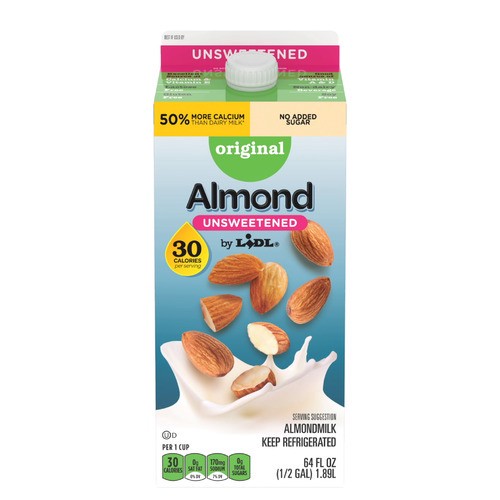 slide 1 of 1, unsweetened almondmilk, original, 64 fl oz