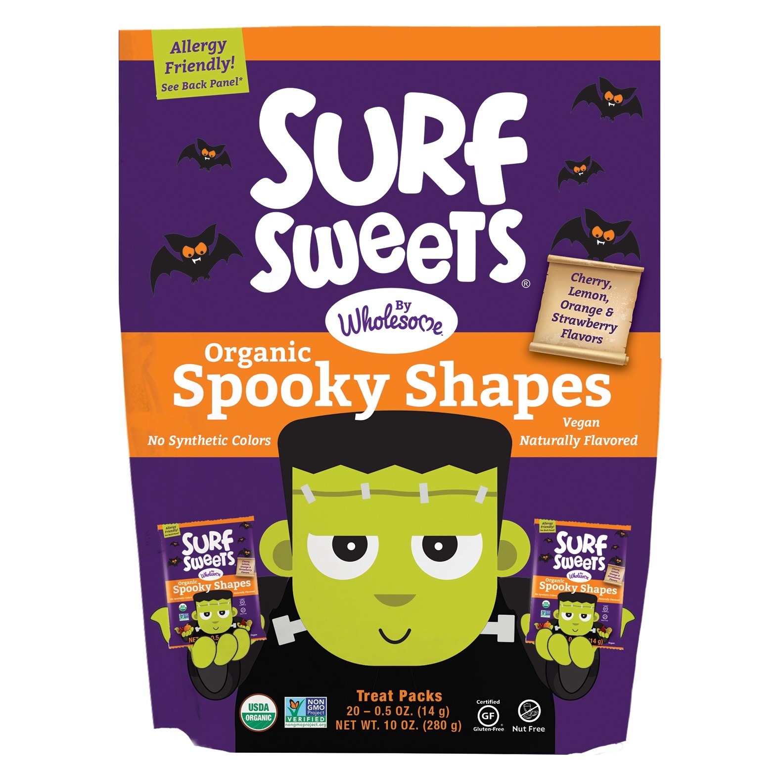 slide 1 of 1, Surf Sweets Organic Halloween Spooky Shapes, 20 ct; 0.05 oz