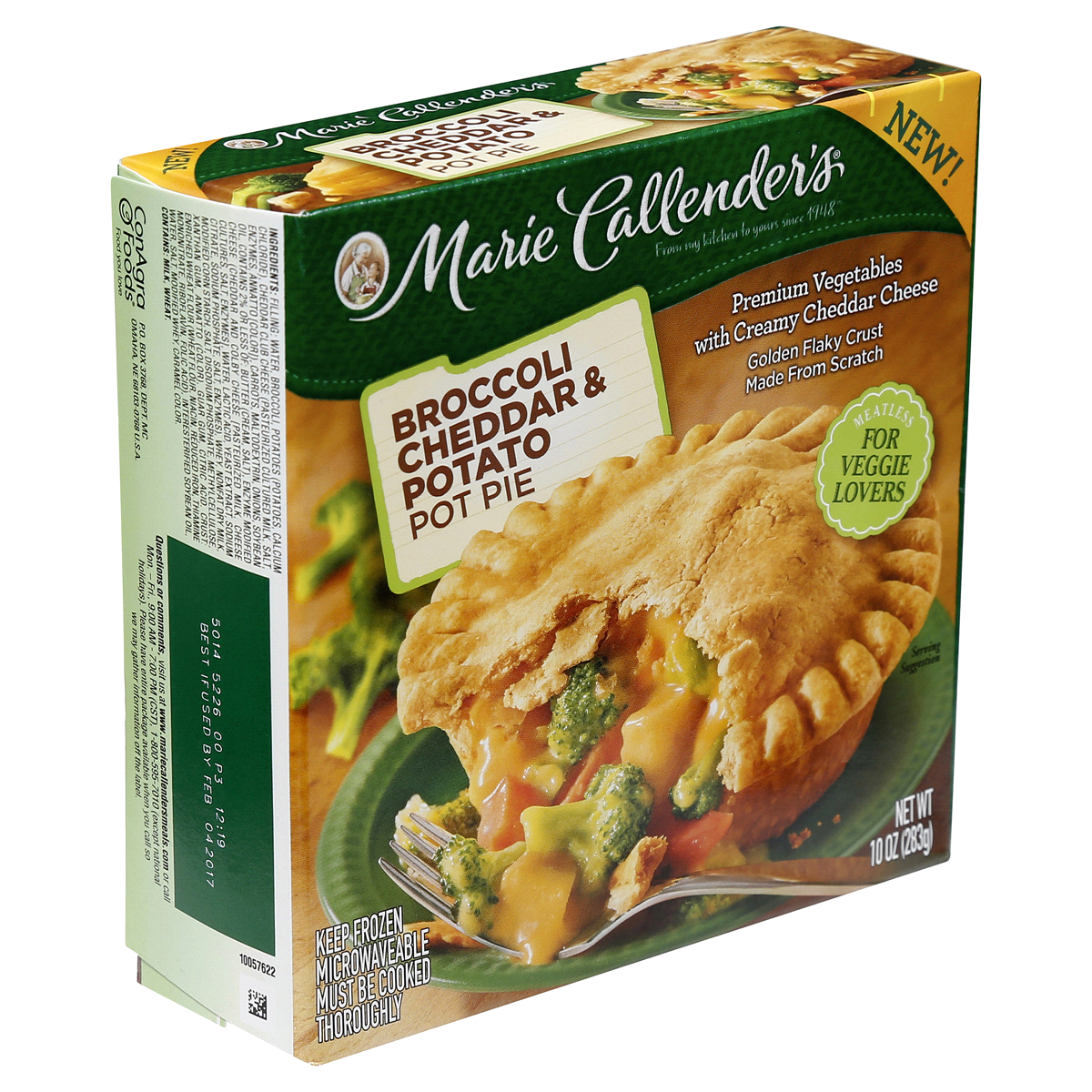 slide 6 of 6, Marie Callender's Broccoli Cheddar & Potato Pot Pie, 10 oz