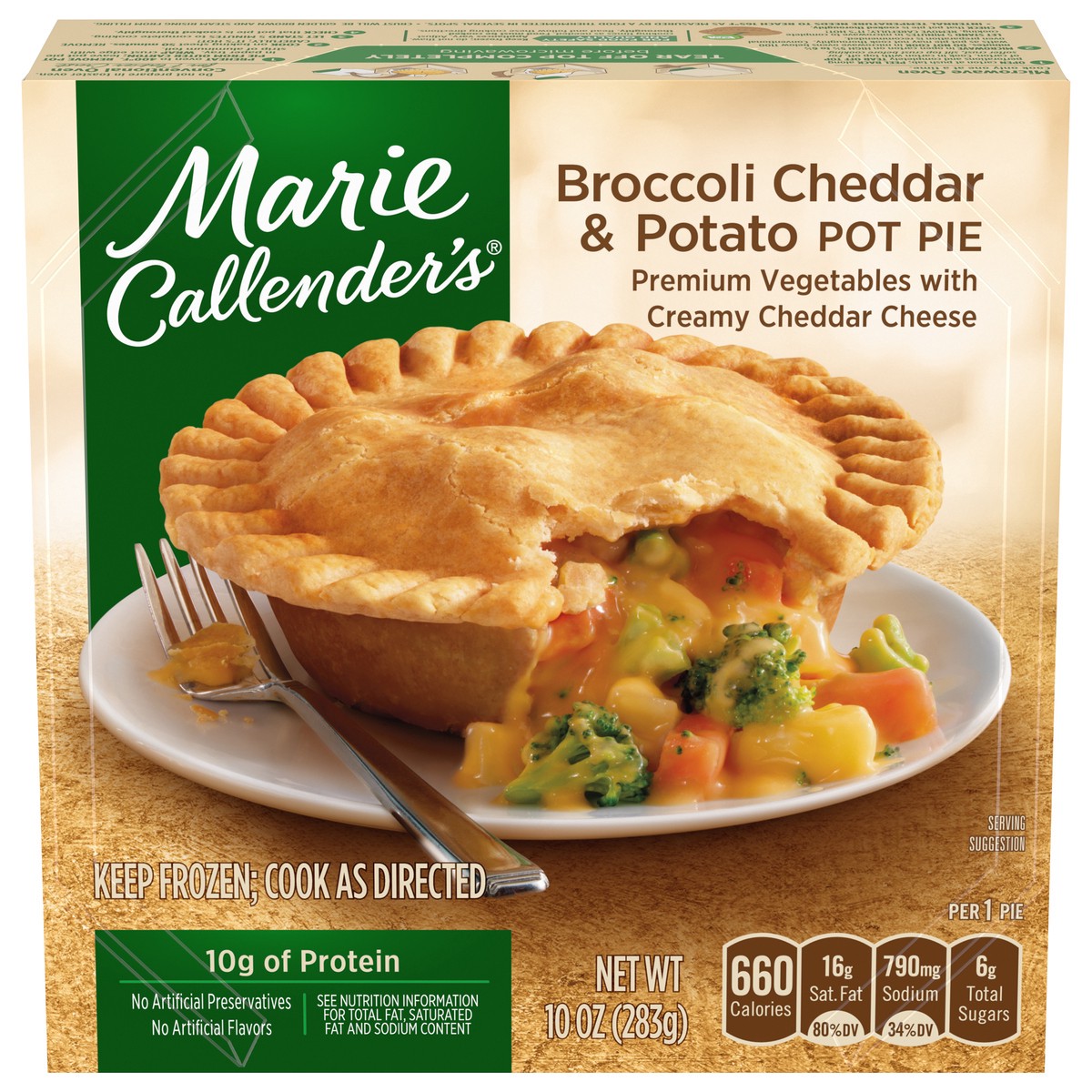 slide 1 of 6, Marie Callender's Broccoli Cheddar & Potato Pot Pie 10 oz, 10 oz