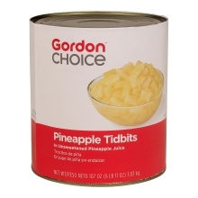 slide 1 of 1, Gordon Choice Pineapple Tidbits, 107 oz