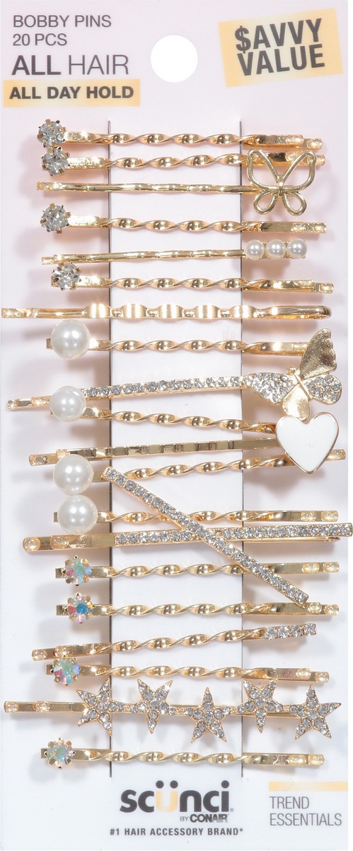 slide 7 of 9, scünci Savvy Value Bobby Pins 20 ea, 20 ct