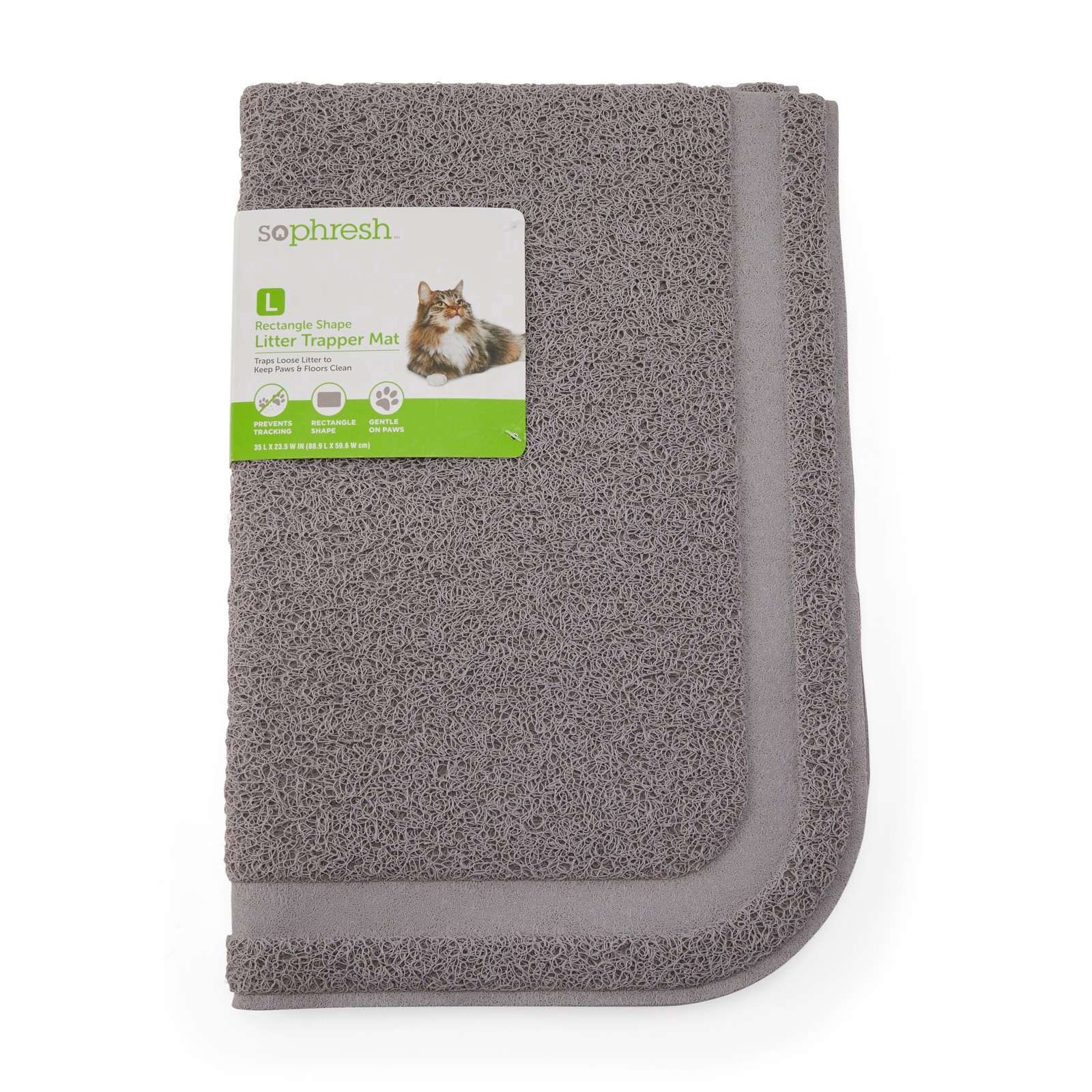 slide 3 of 6, So Phresh Rectangle Shape Cat Litter Trapper Mat, LG