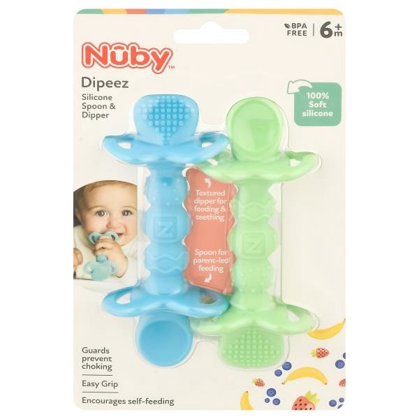 slide 1 of 1, Nûby Dipeez Spoons, 2 ct