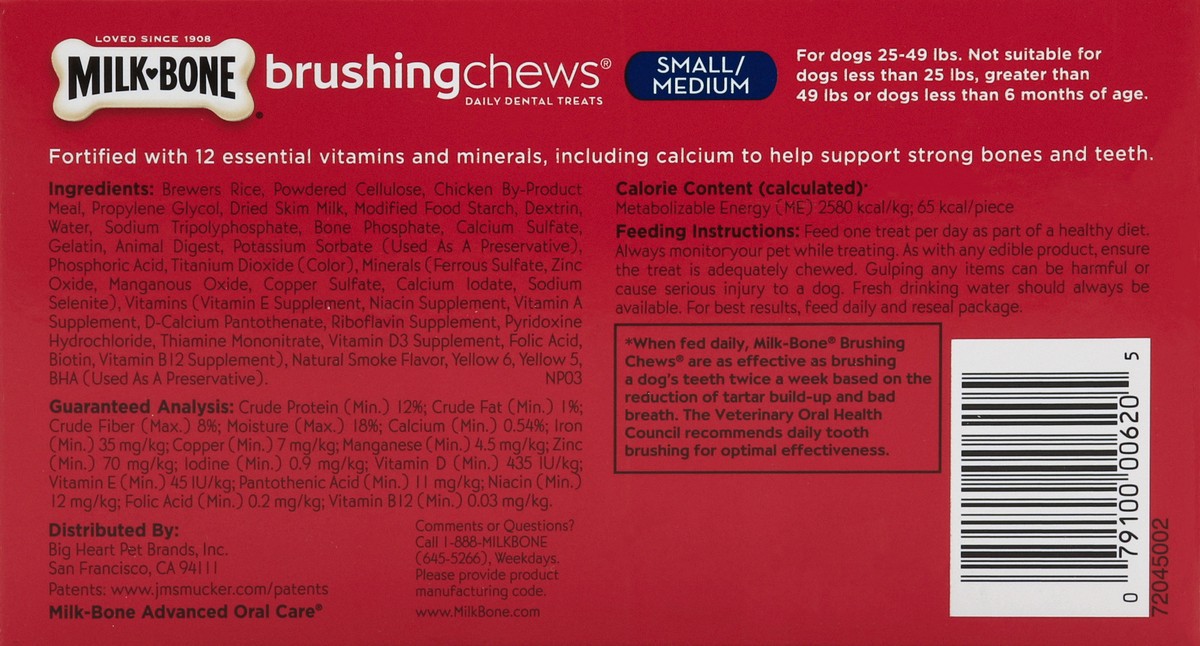 slide 4 of 6, Milk-Bone Brushing Chews Small Medium, 14.1 oz