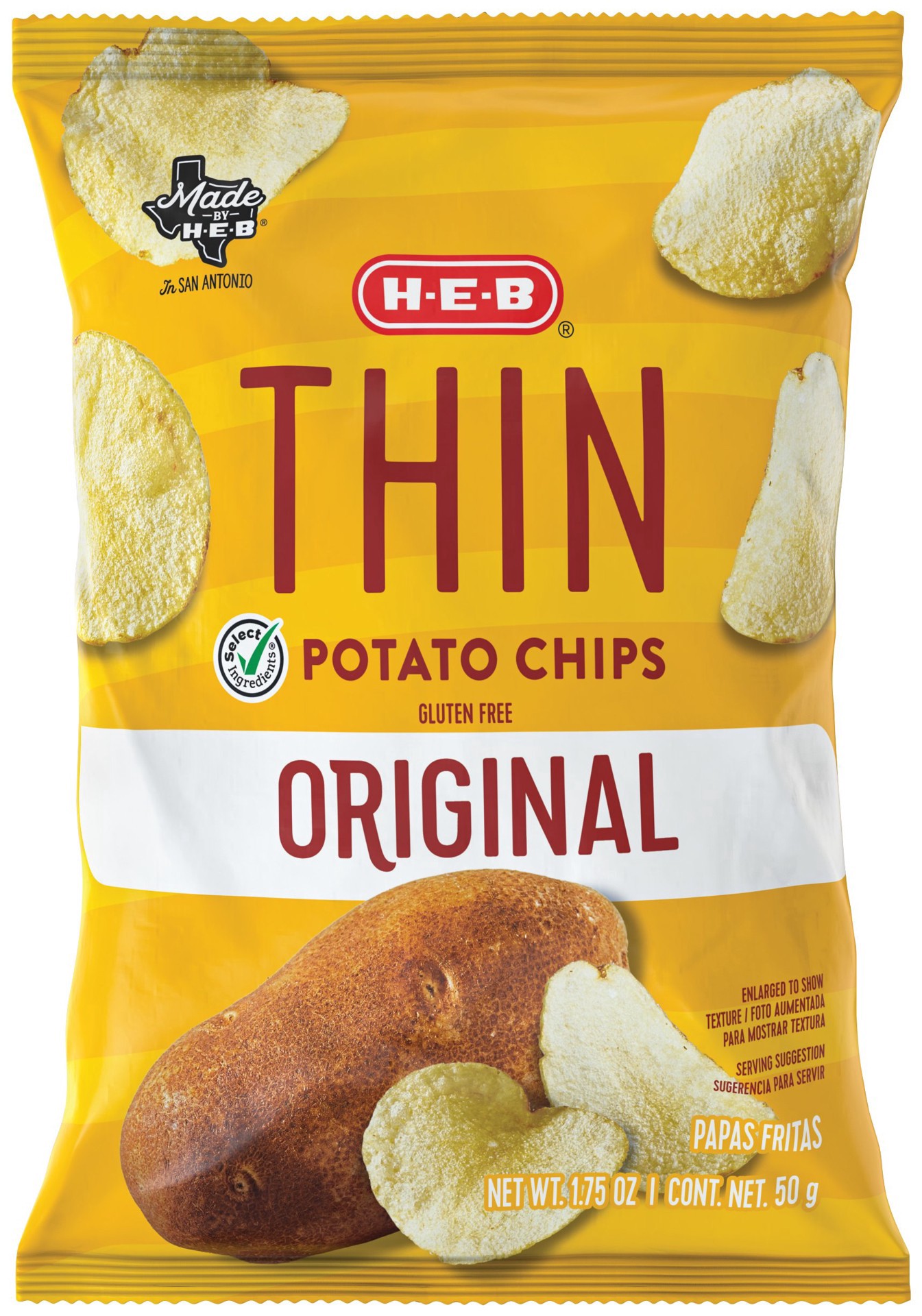 slide 1 of 1, H-E-B Thin Potato Chips - Original, 1.75 oz