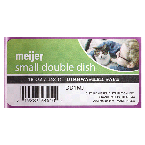 slide 4 of 5, Meijer Double Pet Food Dish, Small Capacity, 16 oz