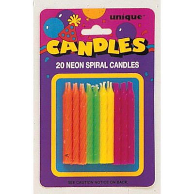 slide 1 of 1, Unique Industries Neon Candles Assorted, 20 ct