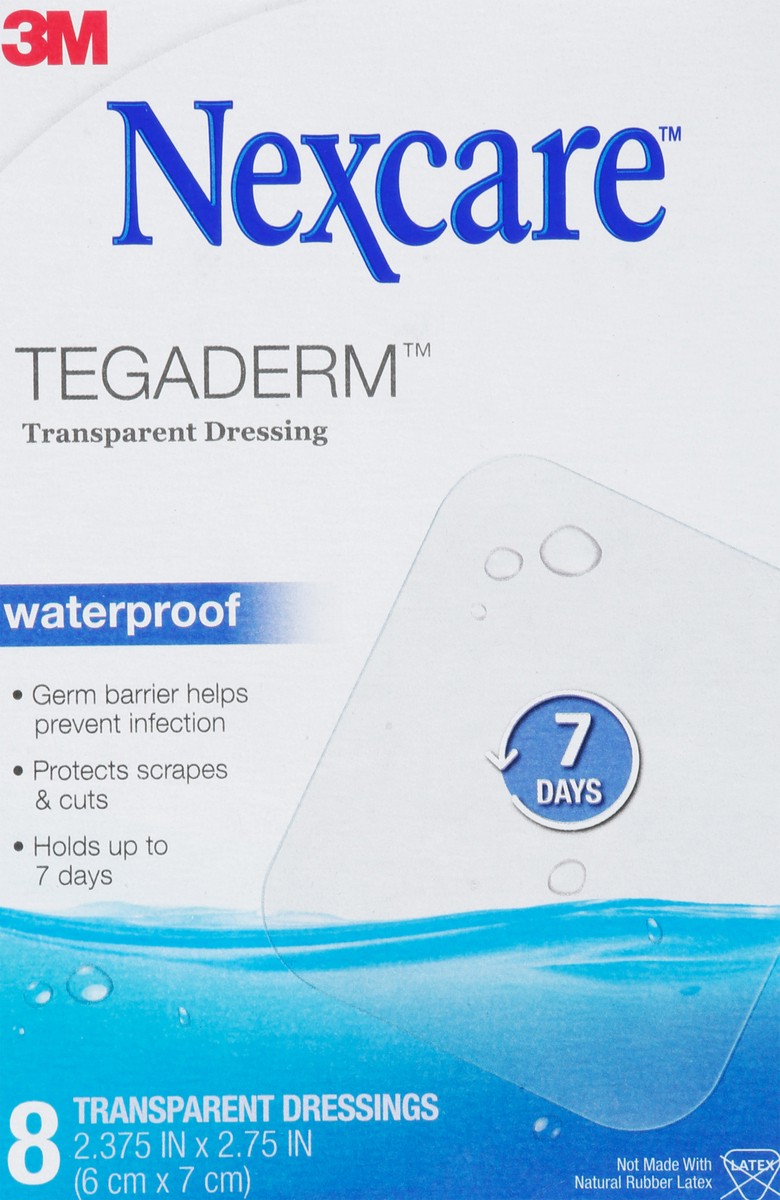 slide 6 of 9, Nexcare Tegaderm Waterproof Transparent Dressings 8 ea, 8 ct