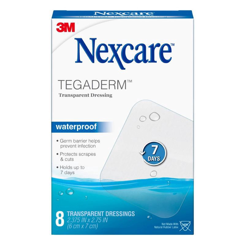 slide 1 of 9, Nexcare Tegaderm Waterproof Transparent Dressings 8 ea, 8 ct