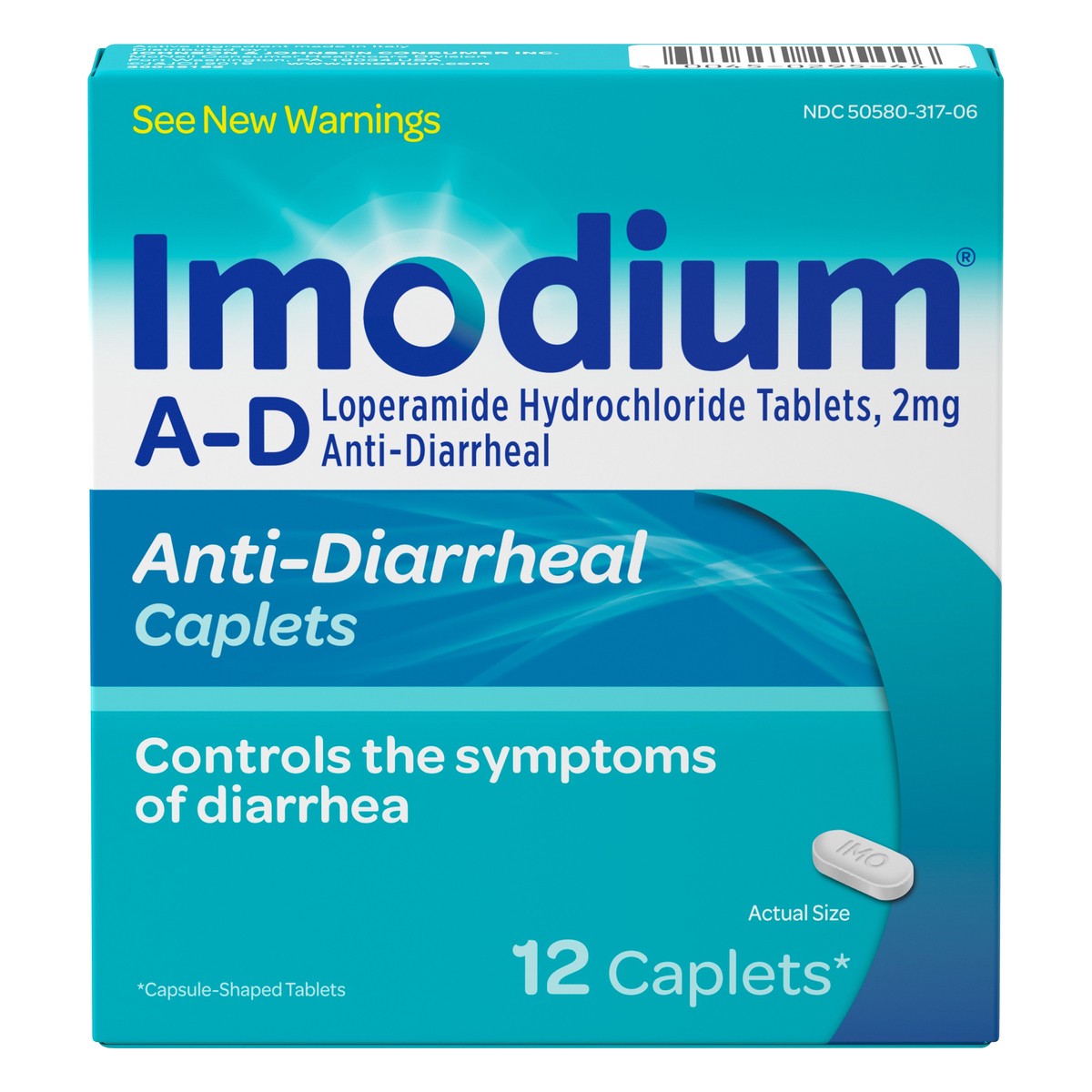 slide 1 of 9, Imodium A-D Diarrhea Relief Caplets with Loperamide Hydrochloride, Anti-Diarrheal Medicine to Help Control Symptoms of Diarrhea Due to Acute, Active & Traveler's Diarrhea, 12 ct., 12 ct