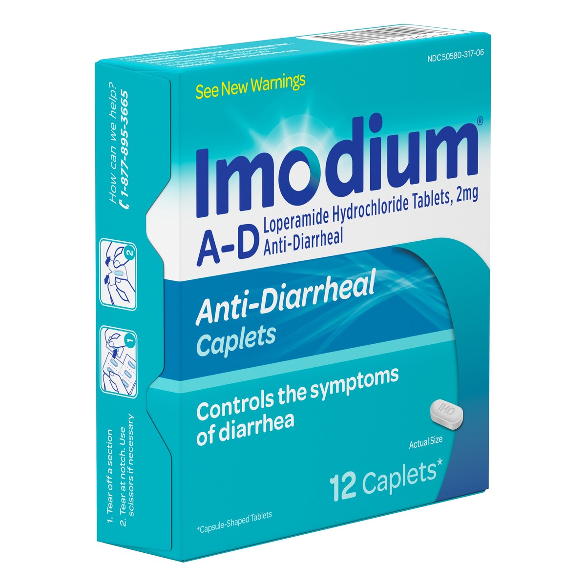 slide 8 of 9, Imodium A-D Diarrhea Relief Caplets with Loperamide Hydrochloride, Anti-Diarrheal Medicine to Help Control Symptoms of Diarrhea Due to Acute, Active & Traveler's Diarrhea, 12 ct., 12 ct